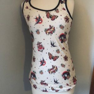 Sailor Jerry tattoo flash card tank top